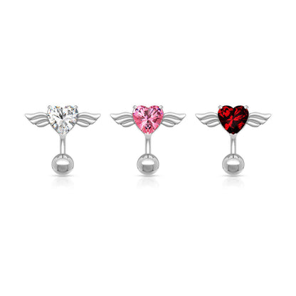 Piercing Nombril Ailes d´Ange Zircone Argent