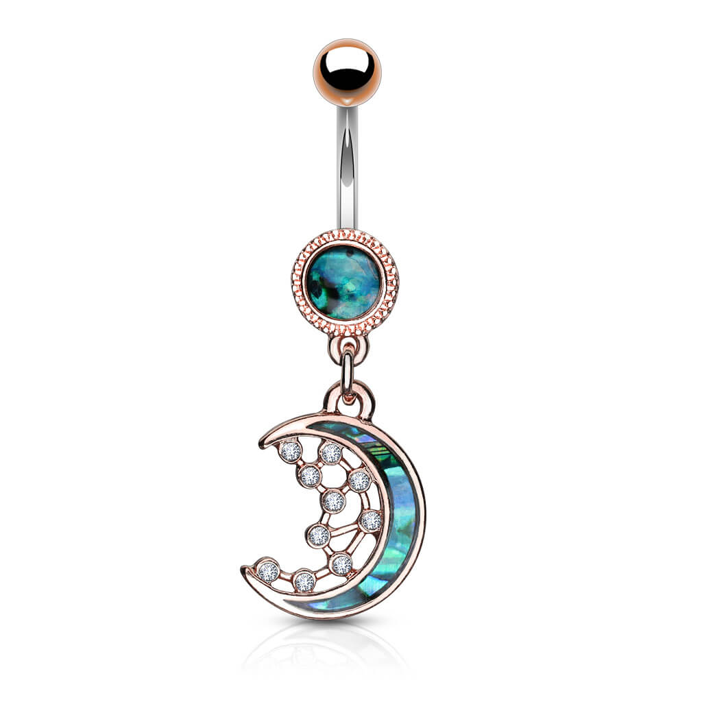 Belly Button Piercing Moon dangle Zirconia