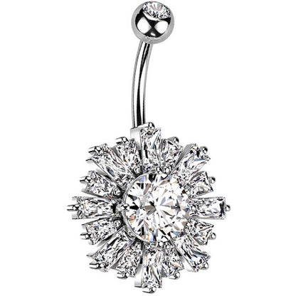 Belly Button Piercing Sun Zirconia