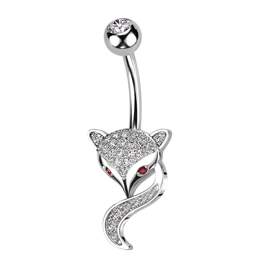 Belly Button Piercing Fox Zirconia