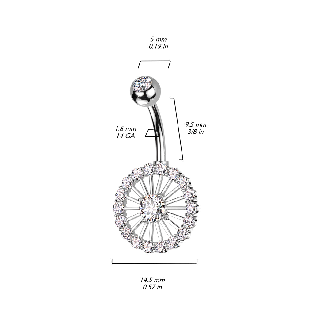 Belly Button Piercing Wheel Zirconia