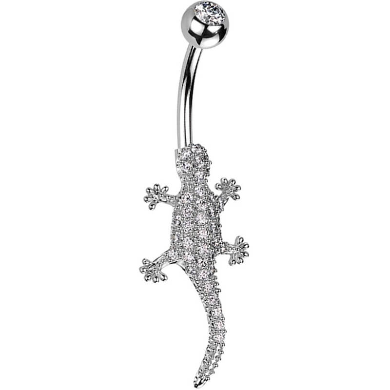 Piercing Nombril Lézard Zircone