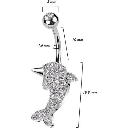 Piercing Nombril Dauphin Zircone