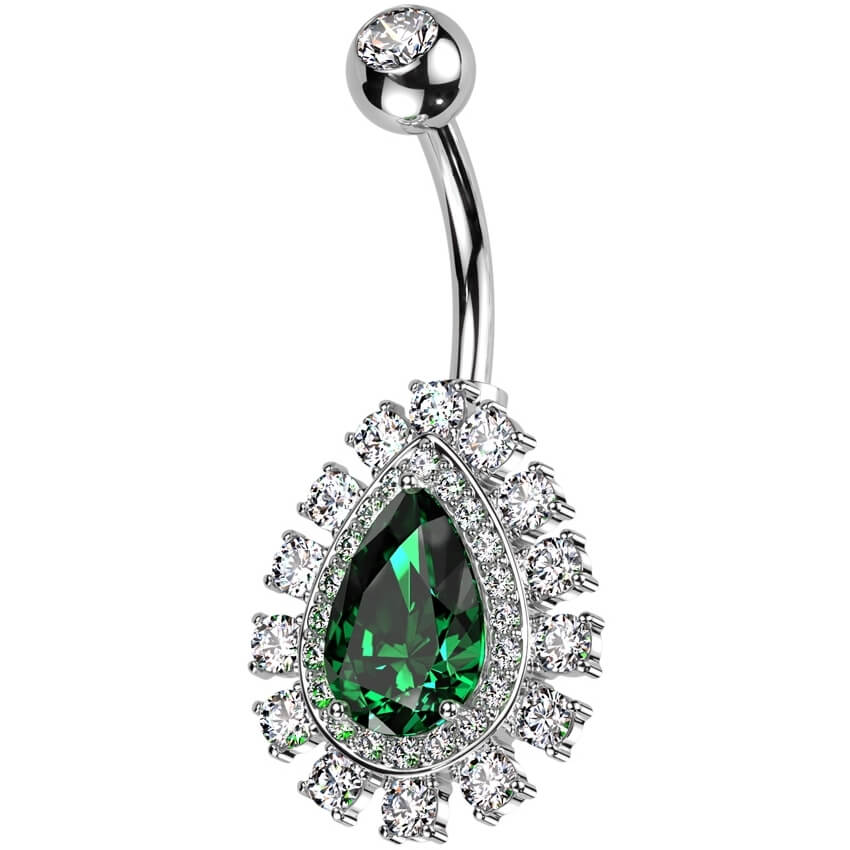 Belly Button Piercing teardrop zirconia