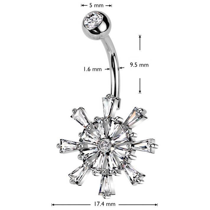 Piercing Nombril Roue De Bateau Zircone