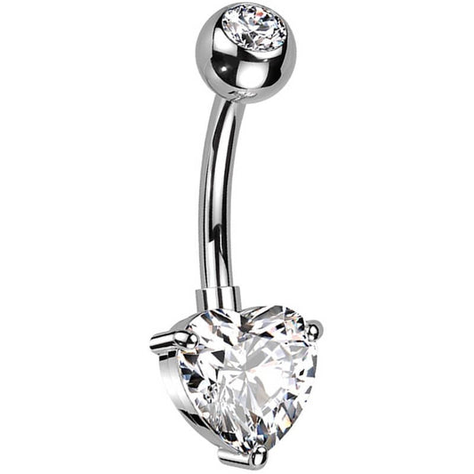 Piercing Ombelico Cuore di zircone