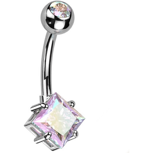 Belly Button Piercing Square Zirconia