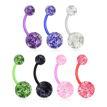 Belly Button Piercing Acrylic Ultra Glitter Ball