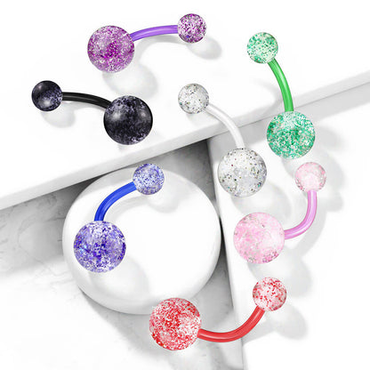 Belly Button Piercing Acrylic Ultra Glitter Ball