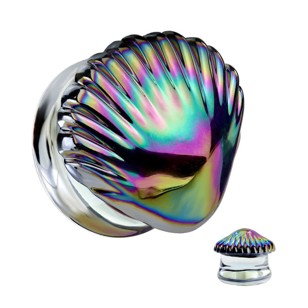 Glass Plug Rainbow Shell