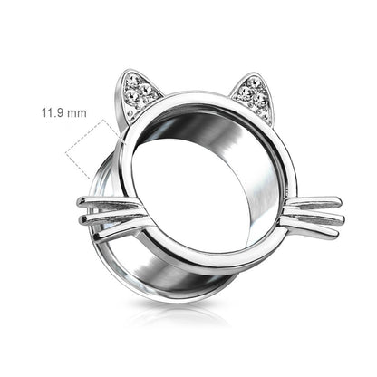 Écarteur Chat Zirconia Argent