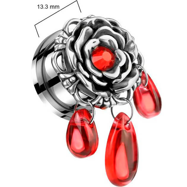 Plug Pendentif Verre Rouge Rosé