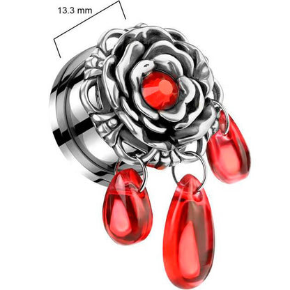 Plug Pendentif Verre Rouge Rosé