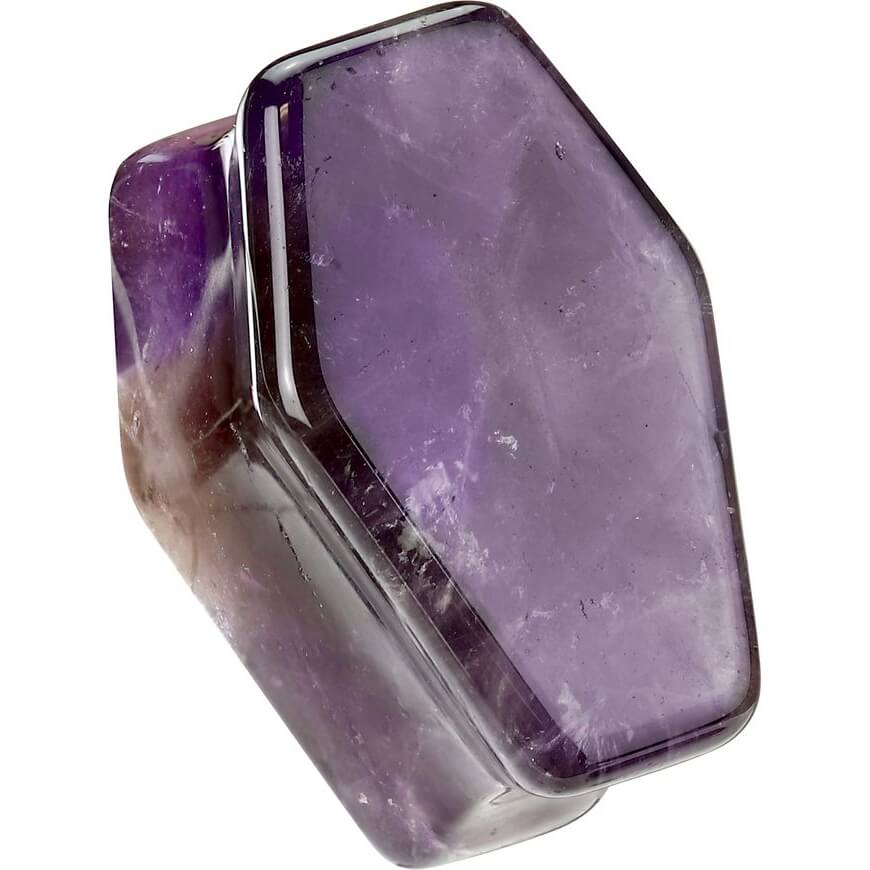 Tunnel Coffin Amethyst Semi Precious Stone