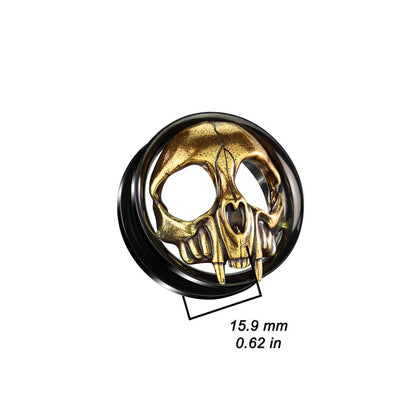 Tunnel Totenkopf Gold Schwarz Innengewinde