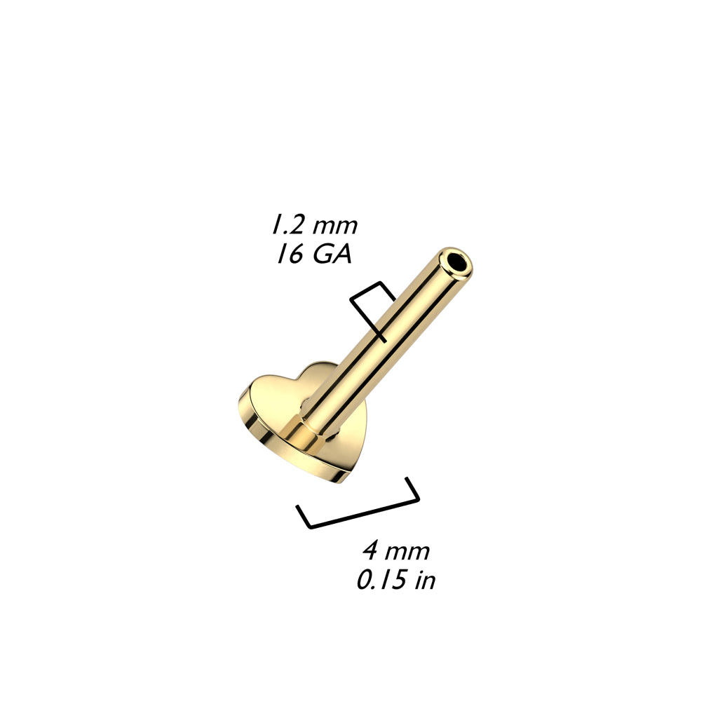 Titane Base Fond Plat Cœur 3mm Filetage Interne