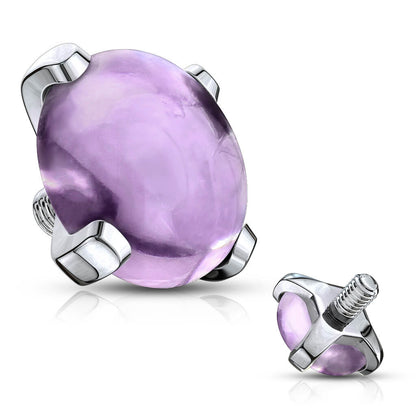 top semi-precious stone prong setting Internally Threaded