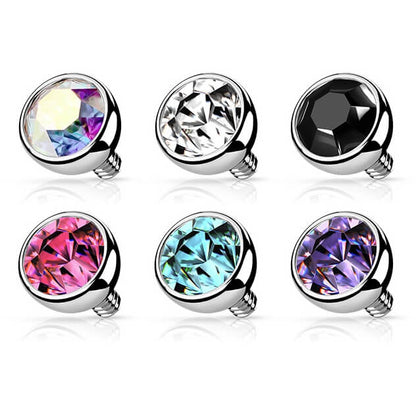 Titanium top ball zirconia bezel setting Internally Threaded