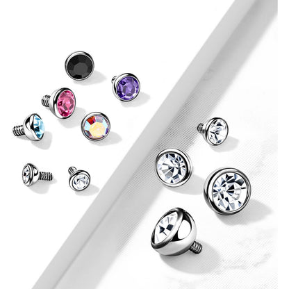 Titanium top ball zirconia bezel setting Internally Threaded