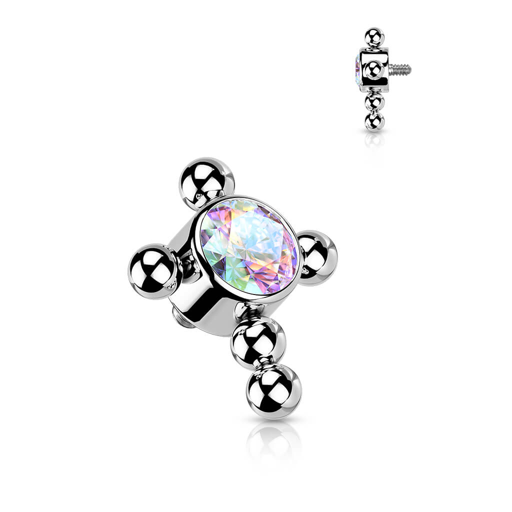 Titanium top cross zirconia beaded balls Internally Threaded