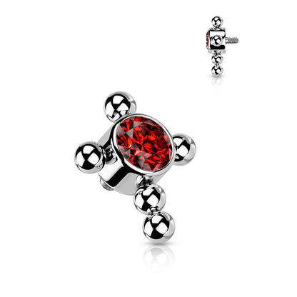 Titanium top cross zirconia beaded balls Internally Threaded