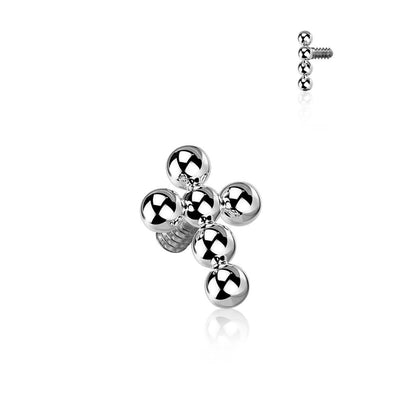 Titanium top cross beaded balls Internally Threaded