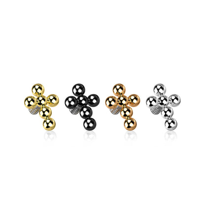 Titanium top cross beaded balls Internally Threaded