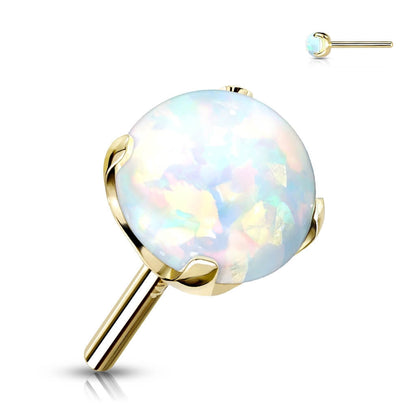 14 Karat Gold Top Kugel Opal Gelbgold Weißgold Push-In