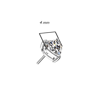 Or 14kt Embout Embout Cœur Zircone Enfoncer