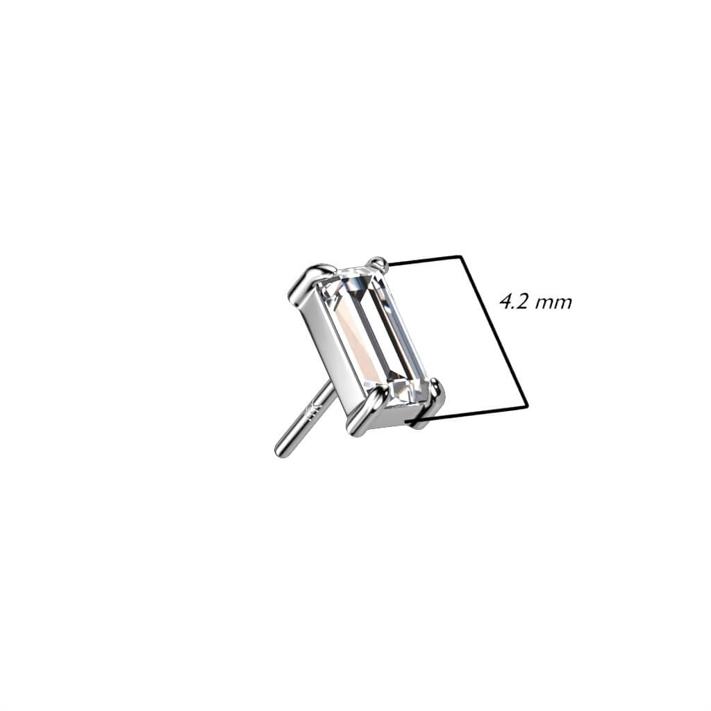 Or 14kt Embout Embout "" Zircone Enfoncer