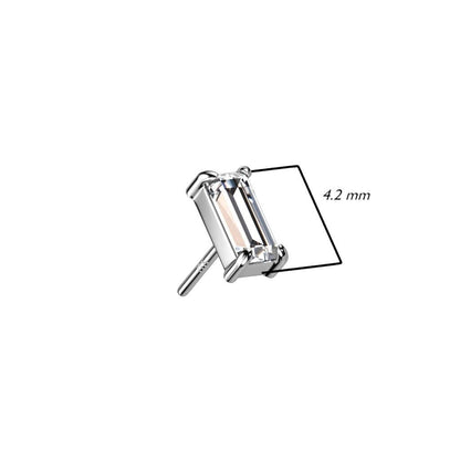 Or 14kt Embout Embout "" Zircone Enfoncer