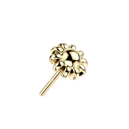 14 Karat Gold Top Blume Gelbgold Weißgold Push-In