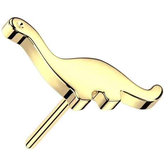 Or 14kt Embout Dinosaur Enfoncer