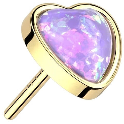 14 Karat Gold Herz Opal Push-In