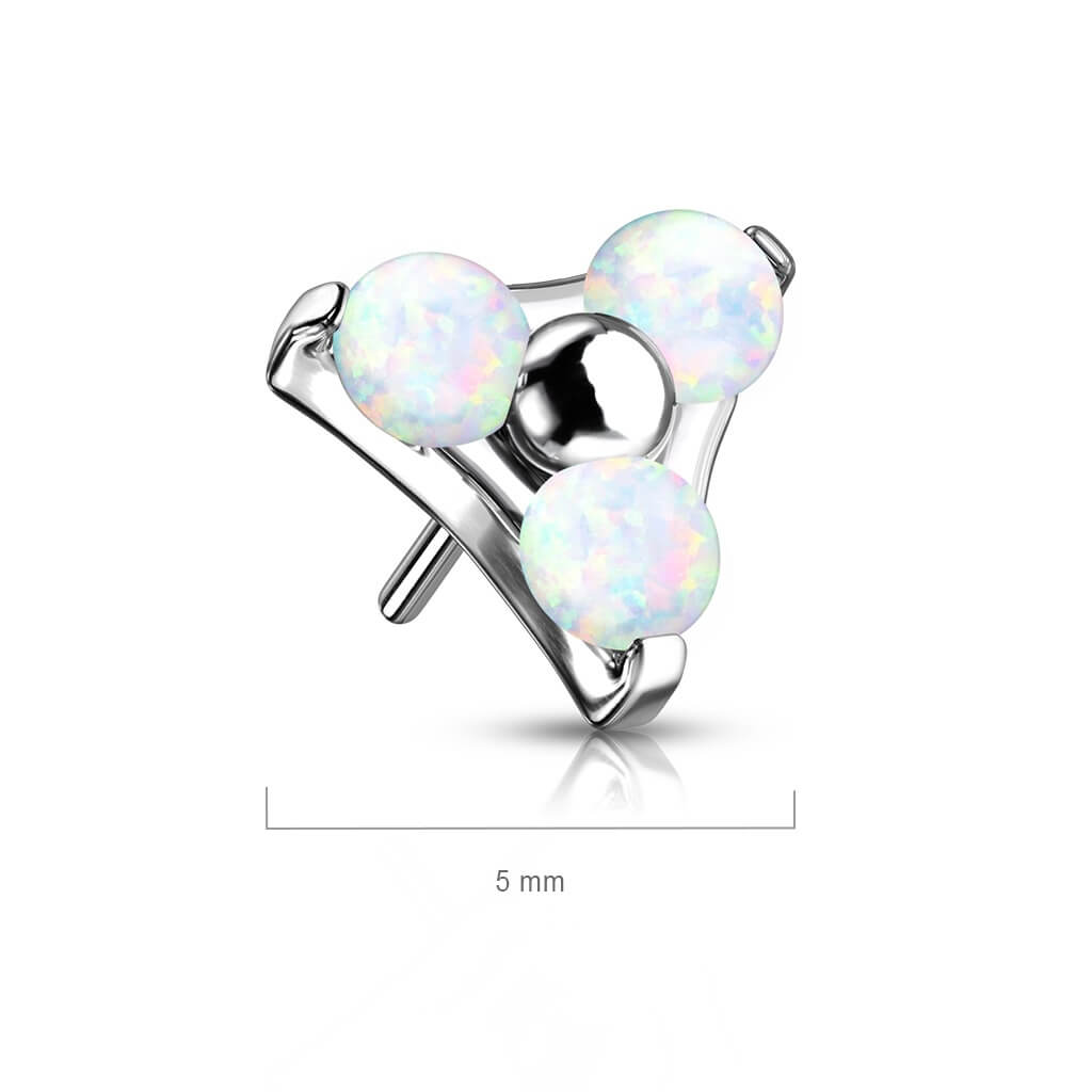 Titanium Top Triangle Opal Silver Push-In