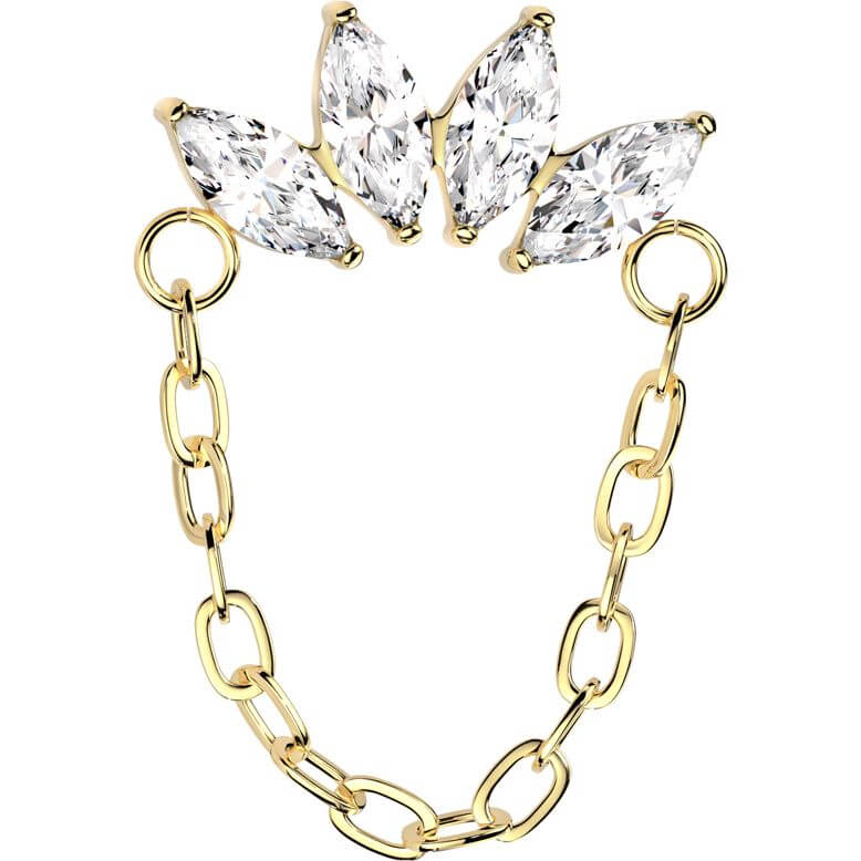 Titanium top chain marquise cut zirconias Push-In