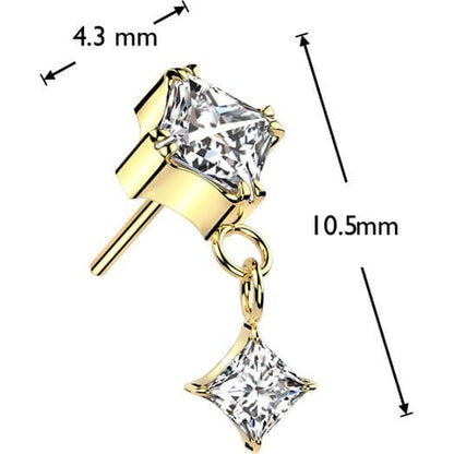 Titanium zirconia prong setting dangle Push-In