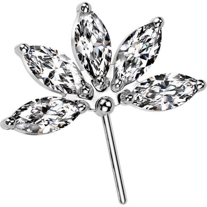 Titanium flower marquise cut zirconia Push-In