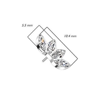 Titane Embout Embout 4 Marquises Zircone Enfoncer