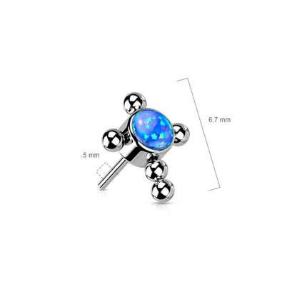 Titanium top cross zirconia or opal beaded balls Push-In