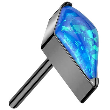 Titan Diamantform Opal Zirkonia Push-In