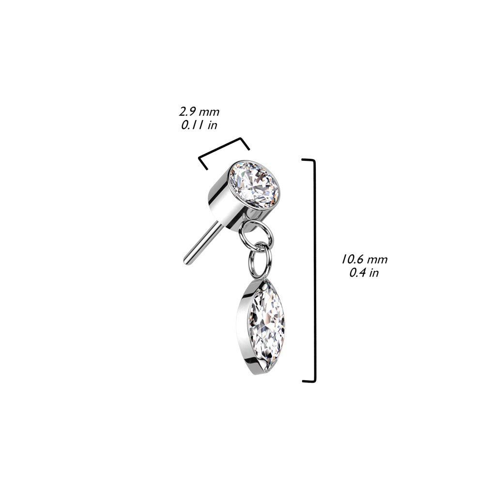 Top dangle Zirconia Push-In