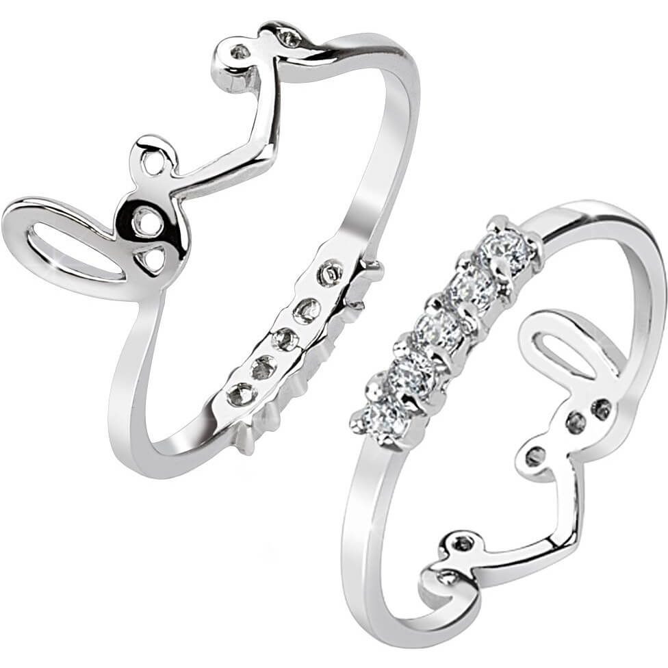 Regolabile con scritta LOVE in zirconi e argento