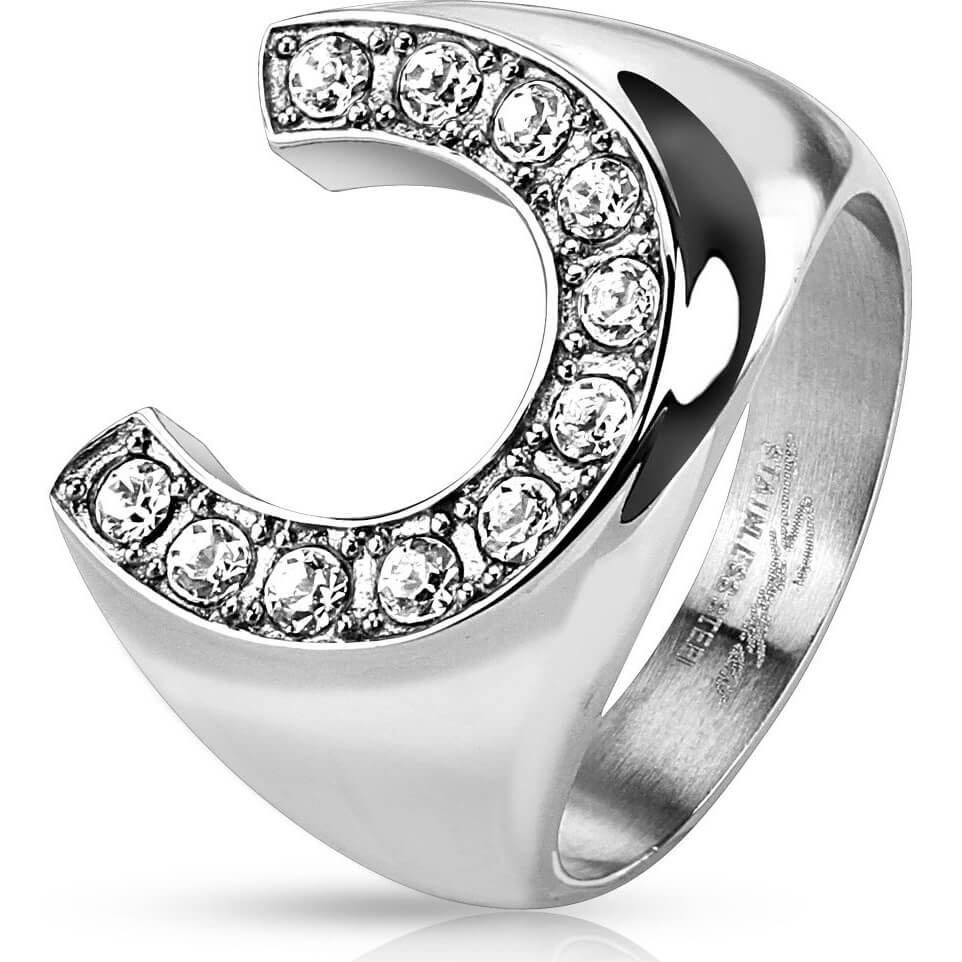 Horseshoe Zirconia Silver