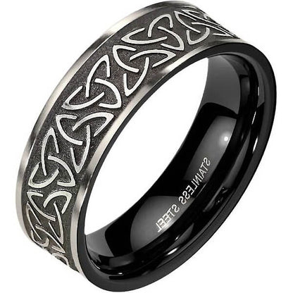 Anneau Celtic Tribal Noir