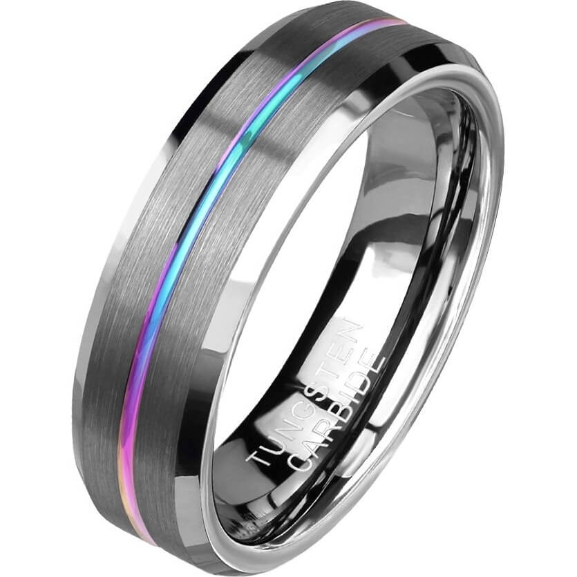 Argento spazzolato con Linea Arcobaleno