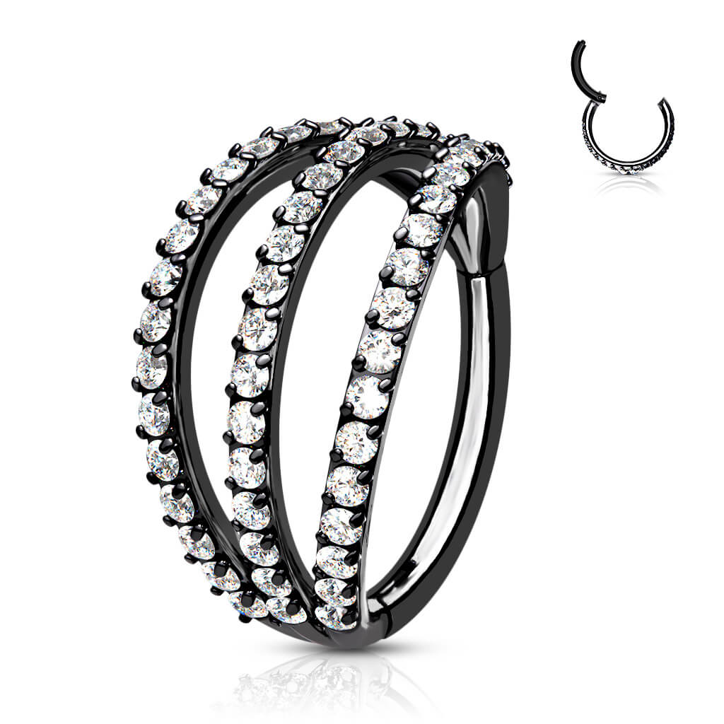 Ring Triple Line Zirconia Clicker