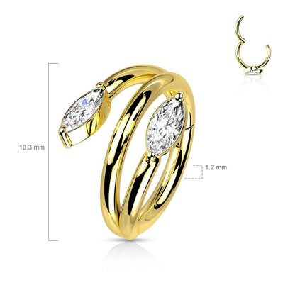 Ring Oval Zirkonia Clicker