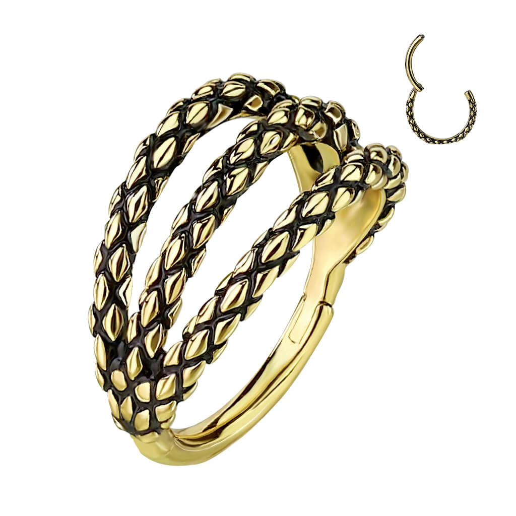 Ring Lizard Skin trible Hoop Clicker