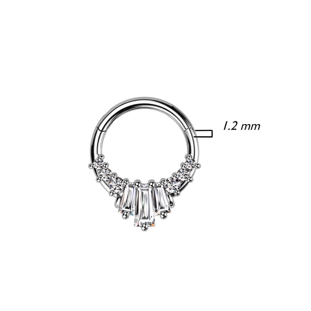 Anello Piercing 6 zirconi Clicker